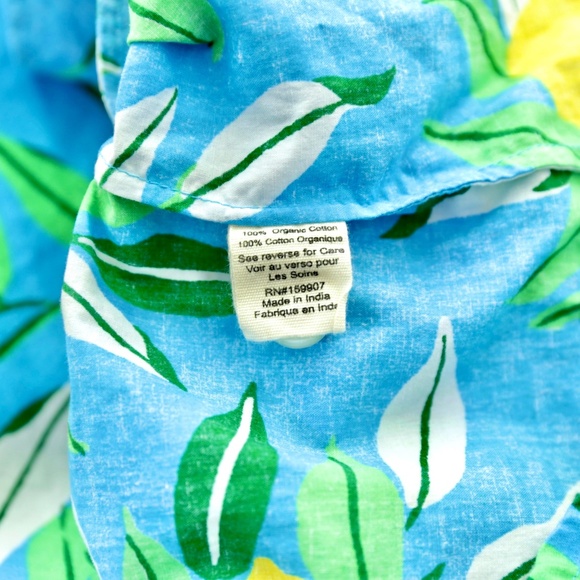 Printfresh Athropologie Lemon Zest Blue Yellow Button Up Sleep Shirt Womens S - Picture 7 of 8